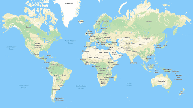 Mappa stradale del mondo